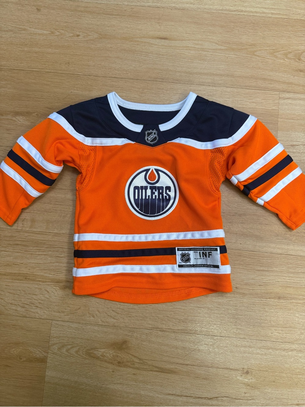 NHL Edmonton Oilers Infant Orange and Navy Hockey Jersey 12-24M